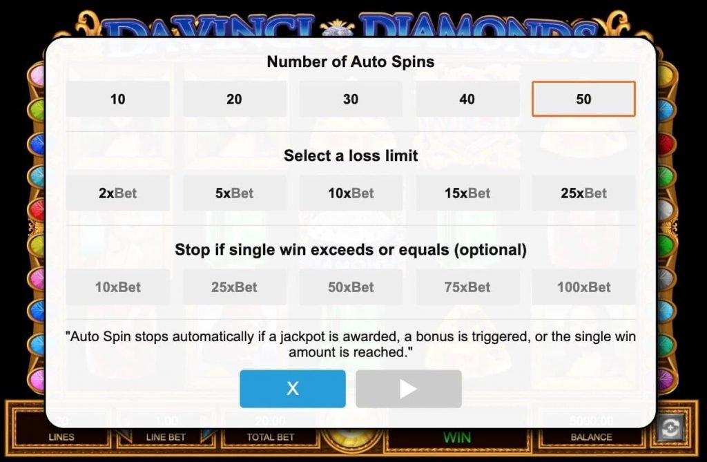 Davinci Diamonds free spin