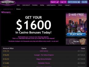 JackPot City Casino Bonus €/$ 1600