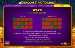 Dragon Champions Slot Paylines