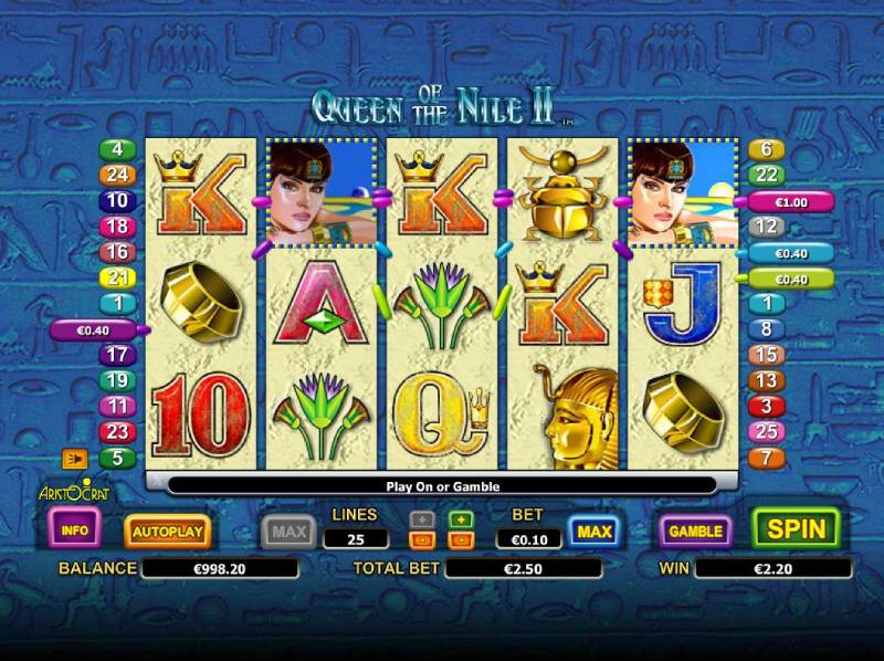 queen of the Nile II slot machine jackpot win