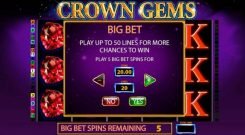 Crown Gems slot free spins