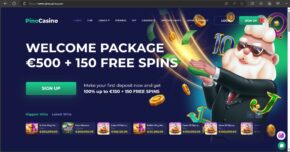 Pino casino Welcome package