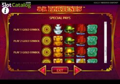 88-Fortunes-paytable special pays