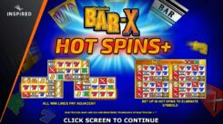 Bar X Hot Spins+ slot game first screen