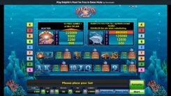 Dolphins pearl paytable