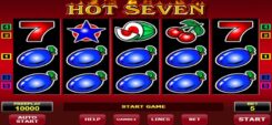 Hot Seven slot game reel
