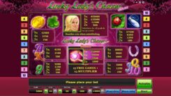 Lucky Lady Charm DeLuxe Slot Paytable