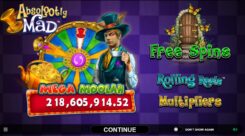 Absolootly Mad Mega Moolah Slot Game First Screen