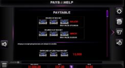 Black Diamond Slot Paytable