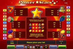 Power Stars Slot paytable