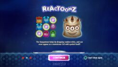 Reactoonz Slot Game First Screen