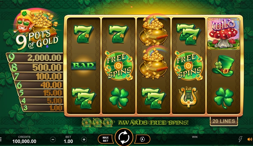 9 Pots of Gold Slot Reels