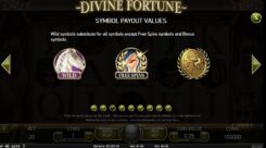 Divine Fortune Slot Symbols Payout Values