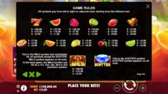 Juicy Fruits Slot Paytable