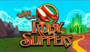 The wizard of oz Ruby slippers Game Review Logo