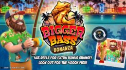 Bigger Bass Bonanza Slot Game Logo First Screen