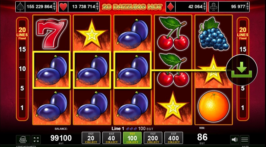20 Dazzling Hot slot game won