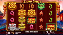 5 Lions Dance slot game reels