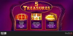 5 Treasures slot game first screen