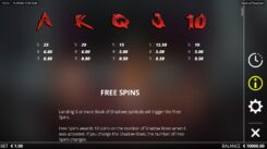 Book of shadows Slot game free spins