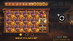 Cowboys Gold slot game first screen