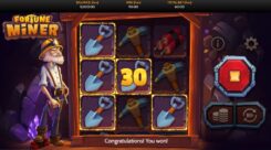 Fortune Miner slot game won