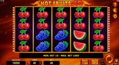 Hot Fruits 40 slot game reel