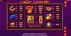 Lucky Joker 40 Slot game Symbols