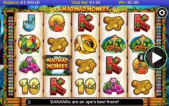 Mad Mad Monkey slot game first screen