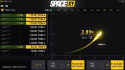 Space XY Crash slot game Reel
