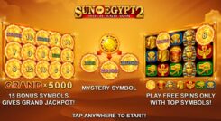 Sun of Egypt 2 Slot Game First Screen