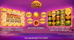 Sun of Egypt 3 Slot Game Start Screen