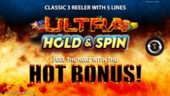 Ultra Hold and spin slot game first screen