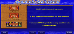 Aztec Secret slot game features
