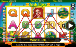 Irish Eyes slot game won