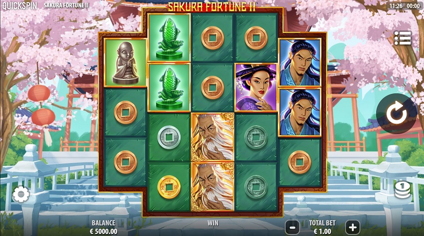 Sakura Fortune slot game reel