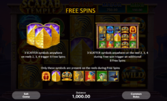 Scarab Temple slot game free spins