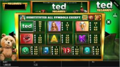 Ted Megaways slot game symbols