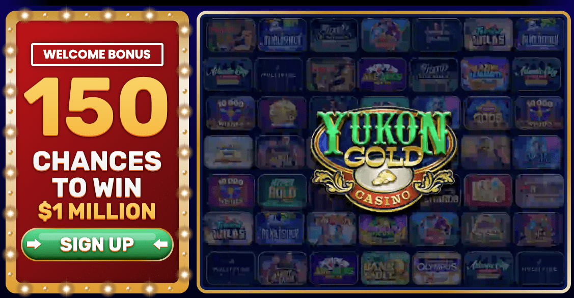 Yukon Gold Casino Interface mit Mega Moolah Slot