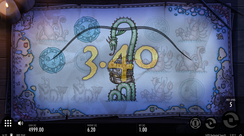 1429 Uncharted Seas slot game win