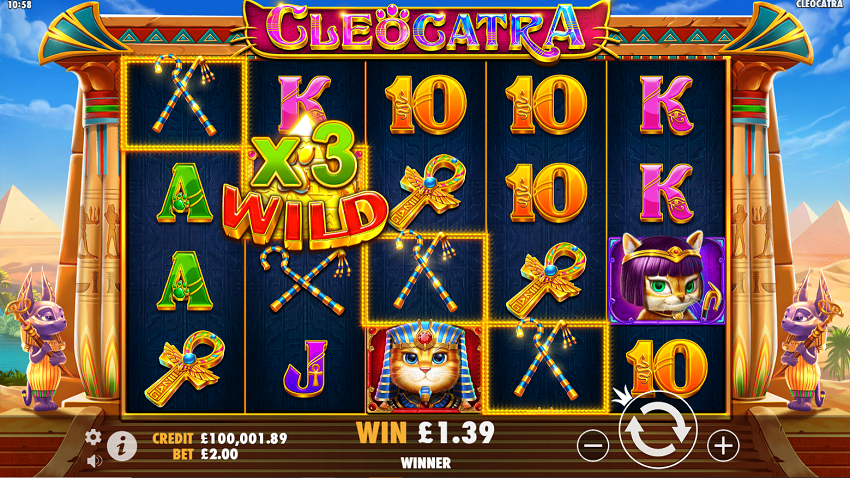Cleocatra slot game won