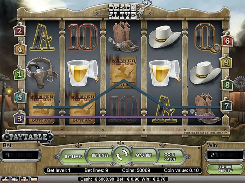 Dead or Alive slot game reel