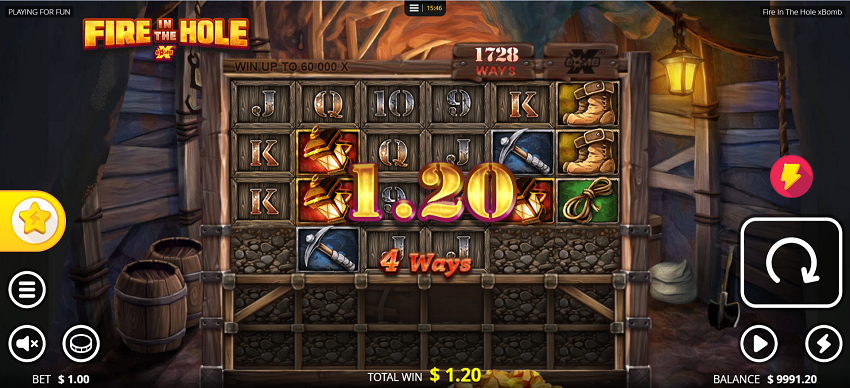 Fire in the Hole slot game win