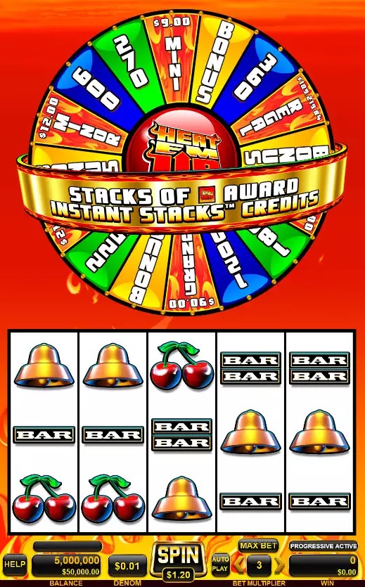 Heat Em Up Power Wheel slot game won