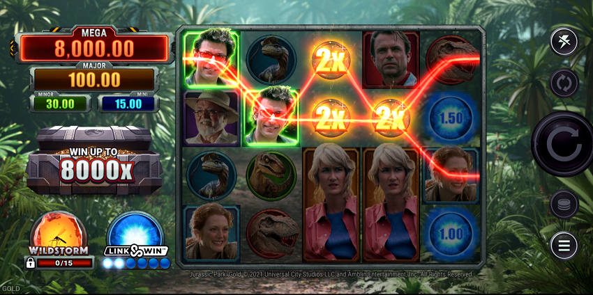 Jurassic Park Gold slot game win