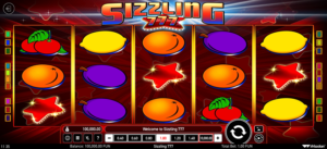 Sizzling 777 slot game logo