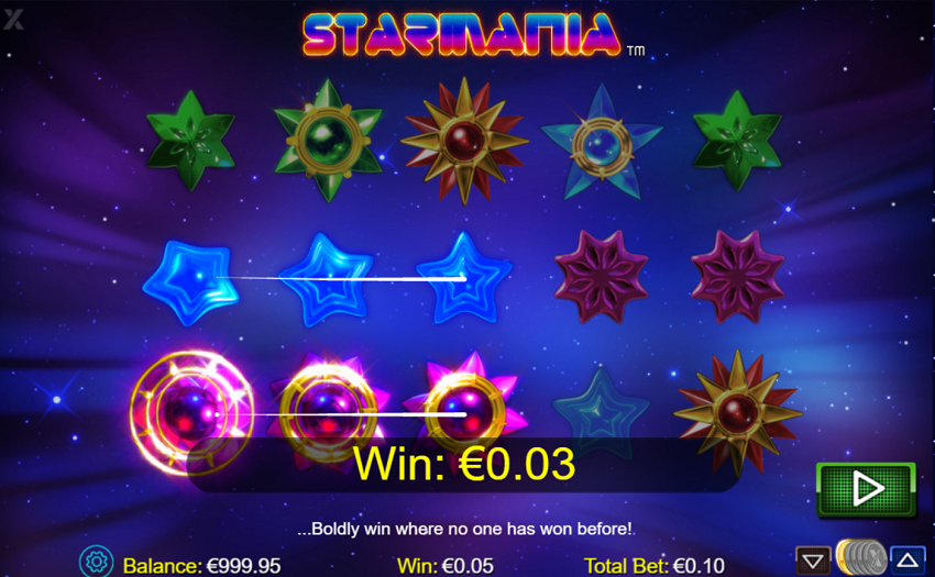 Starmania slot game win