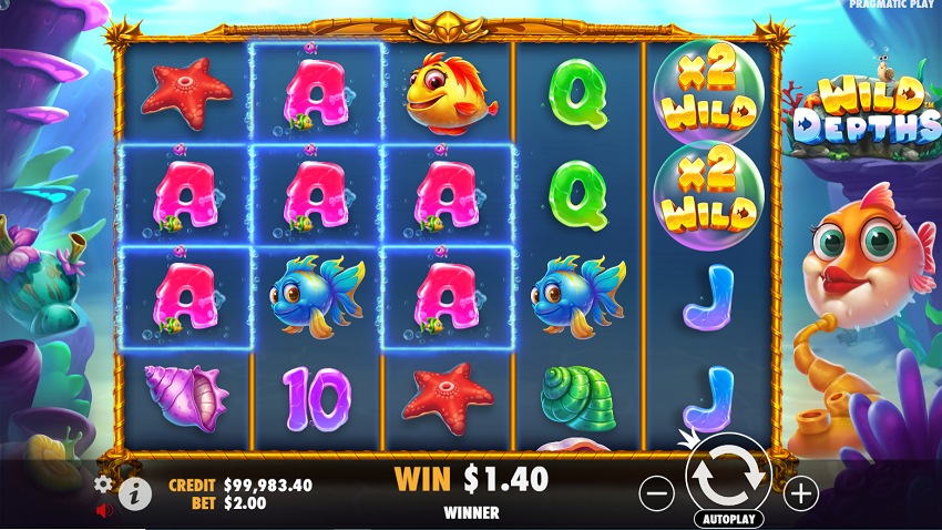Wild Depths slot game win