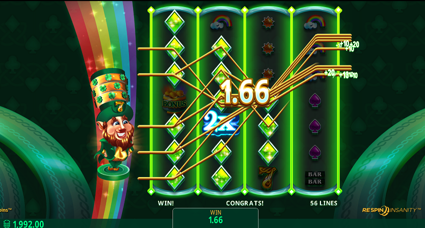777 Rainbow Respin slot game win