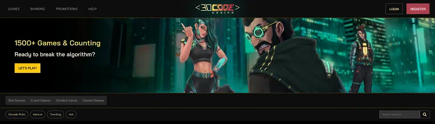 Decode Casino Slot Game Home Page